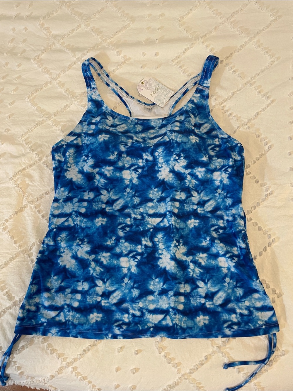 Modli Tie-Dye Blue Racerback Tankini Top - Women nwt